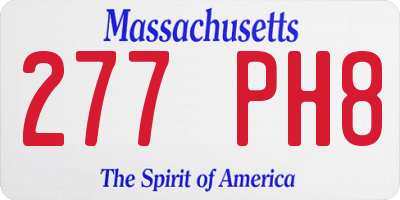 MA license plate 277PH8