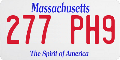 MA license plate 277PH9
