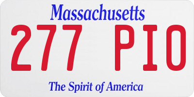 MA license plate 277PI0