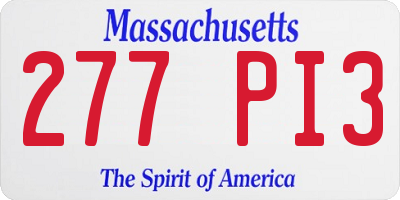 MA license plate 277PI3