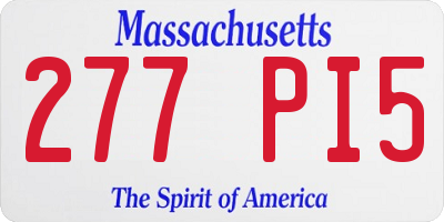 MA license plate 277PI5