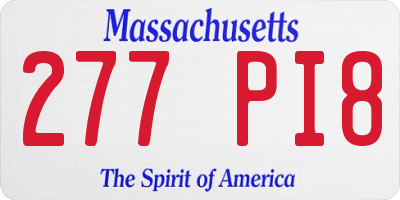 MA license plate 277PI8