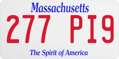 MA license plate 277PI9