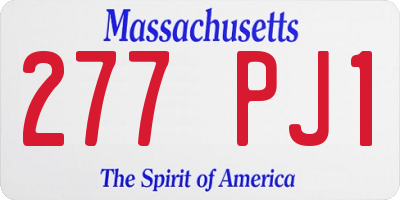MA license plate 277PJ1