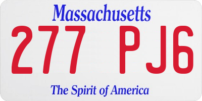 MA license plate 277PJ6