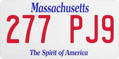 MA license plate 277PJ9
