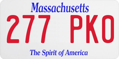 MA license plate 277PK0