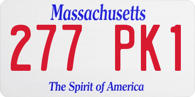 MA license plate 277PK1