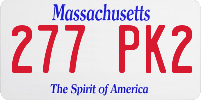 MA license plate 277PK2