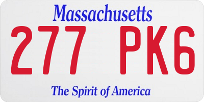 MA license plate 277PK6