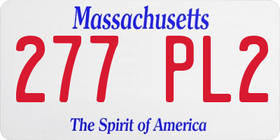 MA license plate 277PL2