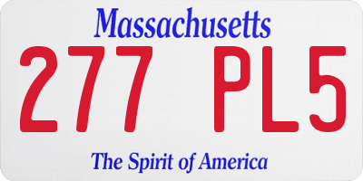 MA license plate 277PL5