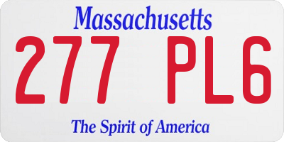 MA license plate 277PL6