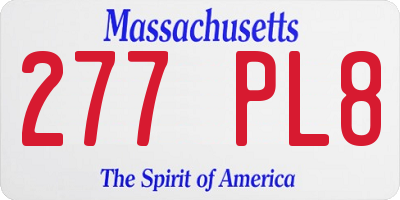 MA license plate 277PL8
