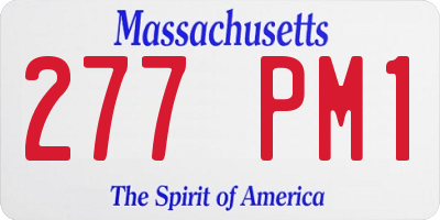 MA license plate 277PM1
