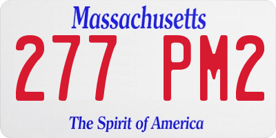 MA license plate 277PM2