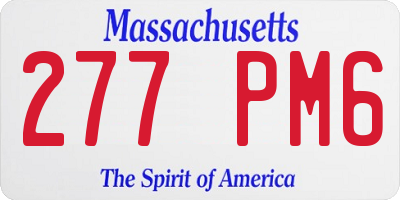 MA license plate 277PM6