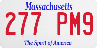 MA license plate 277PM9