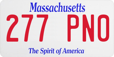 MA license plate 277PN0