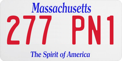 MA license plate 277PN1