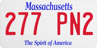 MA license plate 277PN2