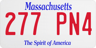 MA license plate 277PN4