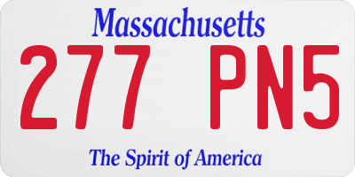 MA license plate 277PN5