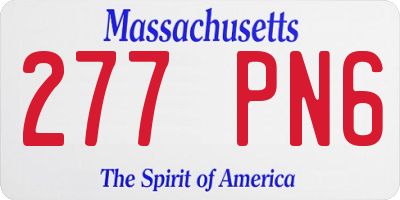 MA license plate 277PN6