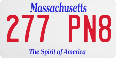 MA license plate 277PN8