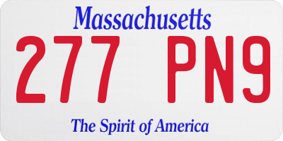 MA license plate 277PN9