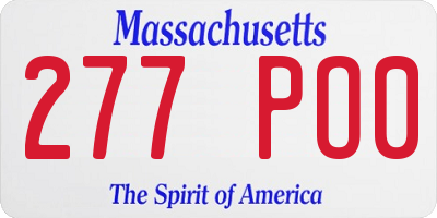 MA license plate 277PO0