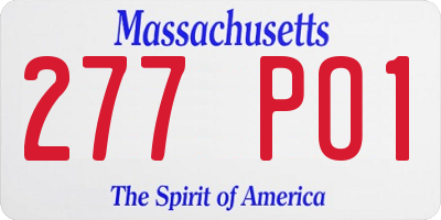 MA license plate 277PO1