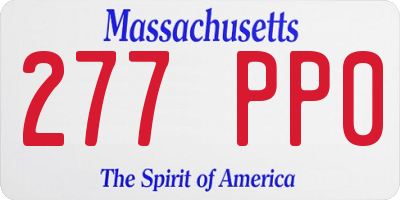 MA license plate 277PP0