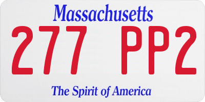MA license plate 277PP2
