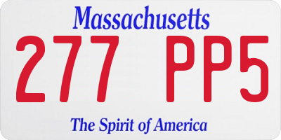 MA license plate 277PP5