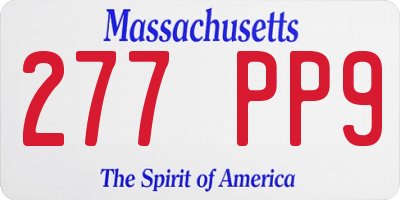 MA license plate 277PP9