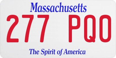 MA license plate 277PQ0