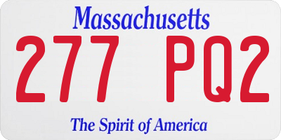 MA license plate 277PQ2