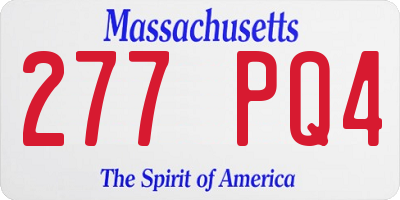 MA license plate 277PQ4