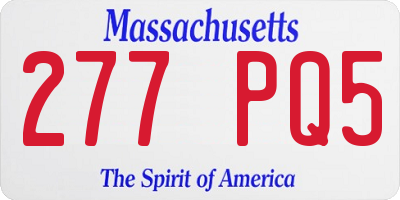 MA license plate 277PQ5