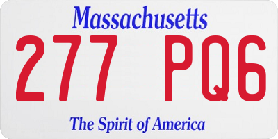 MA license plate 277PQ6