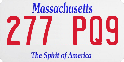 MA license plate 277PQ9