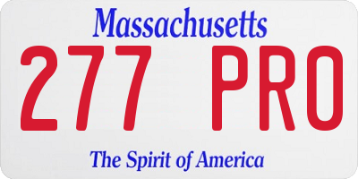 MA license plate 277PR0