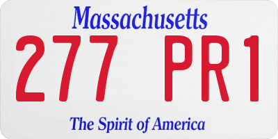 MA license plate 277PR1