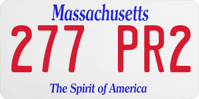 MA license plate 277PR2