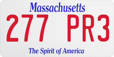 MA license plate 277PR3