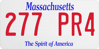 MA license plate 277PR4