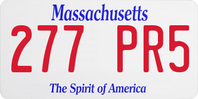 MA license plate 277PR5