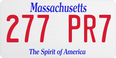 MA license plate 277PR7