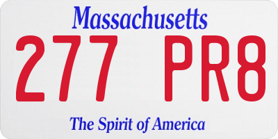MA license plate 277PR8
